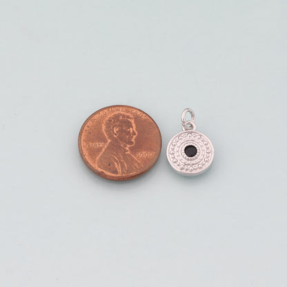 18K Gold Filled Round Evil Eye Pendant,CZ Micro Pave Evil Eye Charm Bracelet Necklace for DIY Jewelry Making Supply