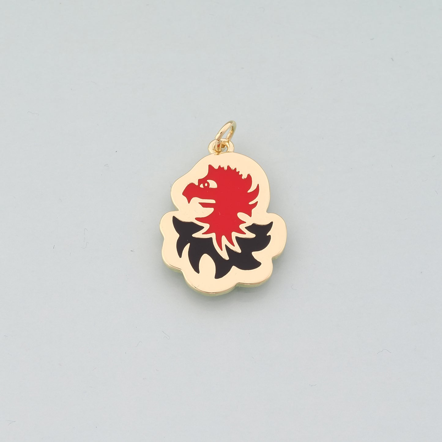 18K Gold Filled Griffin Pendant,Enamel Heraldic Charm Bracelet Necklace for DIY Jewelry Making Supply