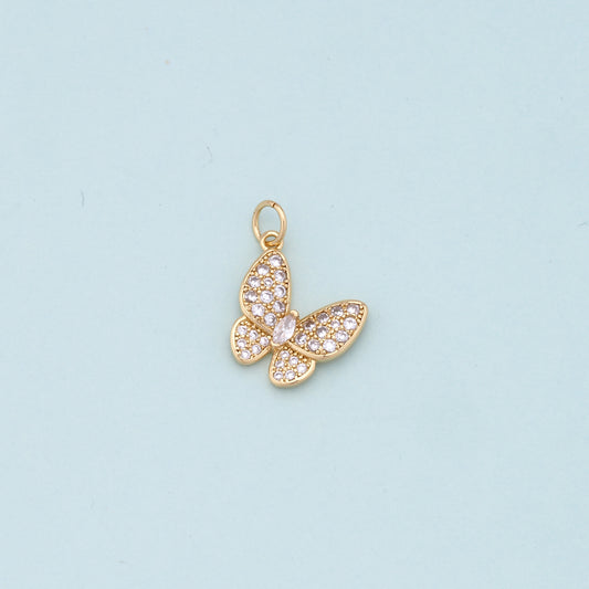 Gold Butterfly Charms,18K Gold Filled Butterfly Pendant,Butterfly Charm Bracelet Necklace for DIY Jewelry Making Supply
