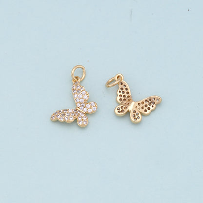 Gold Butterfly Charms,18K Gold Filled Butterfly Pendant,Butterfly Charm Bracelet Necklace for DIY Jewelry Making Supply