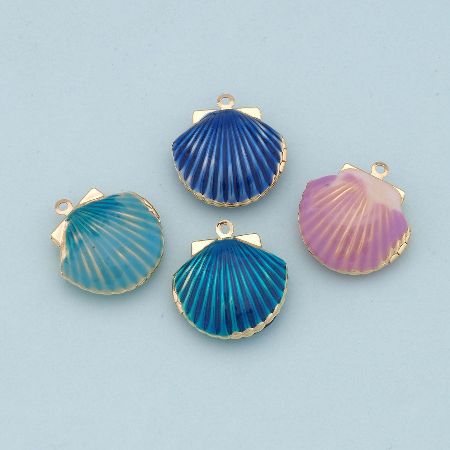 Gold Shell Charms,18K Gold Filled Conch Shell Pendant,Conch Shell Charm Bracelet Necklace for DIY Jewelry Making Supply
