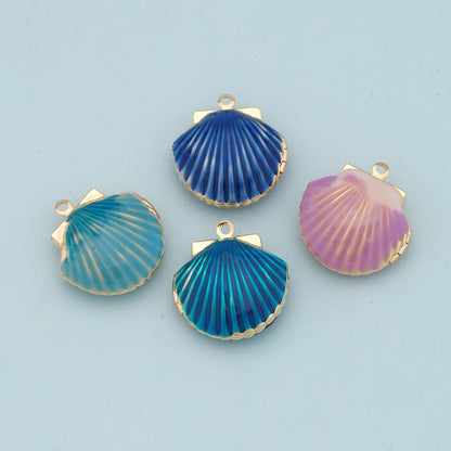 Gold Shell Charms,18K Gold Filled Conch Shell Pendant,Conch Shell Charm Bracelet Necklace for DIY Jewelry Making Supply