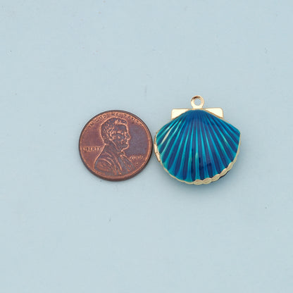 Gold Shell Charms,18K Gold Filled Conch Shell Pendant,Conch Shell Charm Bracelet Necklace for DIY Jewelry Making Supply