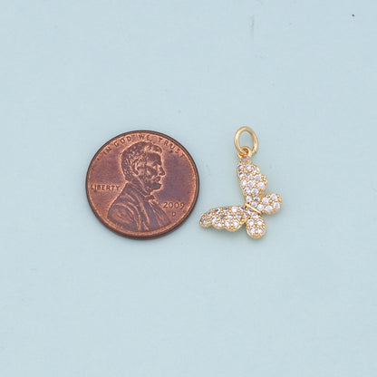 Gold Butterfly Charms,18K Gold Filled Butterfly Pendant,Butterfly Charm Bracelet Necklace for DIY Jewelry Making Supply