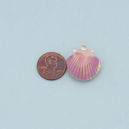 Gold Shell Charms,18K Gold Filled Conch Shell Pendant,Conch Shell Charm Bracelet Necklace for DIY Jewelry Making Supply