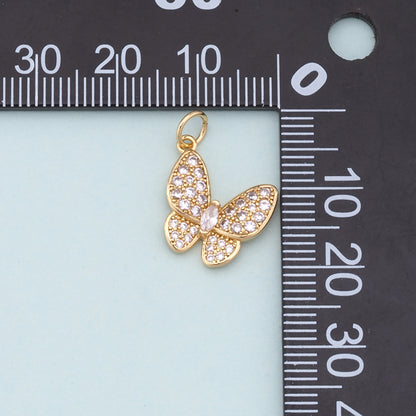Gold Butterfly Charms,18K Gold Filled Butterfly Pendant,Butterfly Charm Bracelet Necklace for DIY Jewelry Making Supply