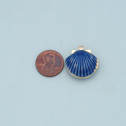 Gold Shell Charms,18K Gold Filled Conch Shell Pendant,Conch Shell Charm Bracelet Necklace for DIY Jewelry Making Supply
