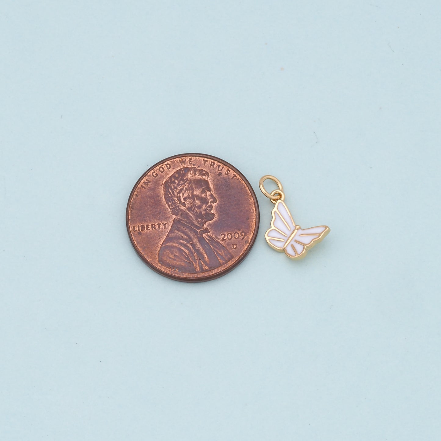 Gold Tiny Butterfly Charms,18K Gold Filled Butterfly Pendant,Butterfly Charm Bracelet Necklace for DIY Jewelry Making Supply