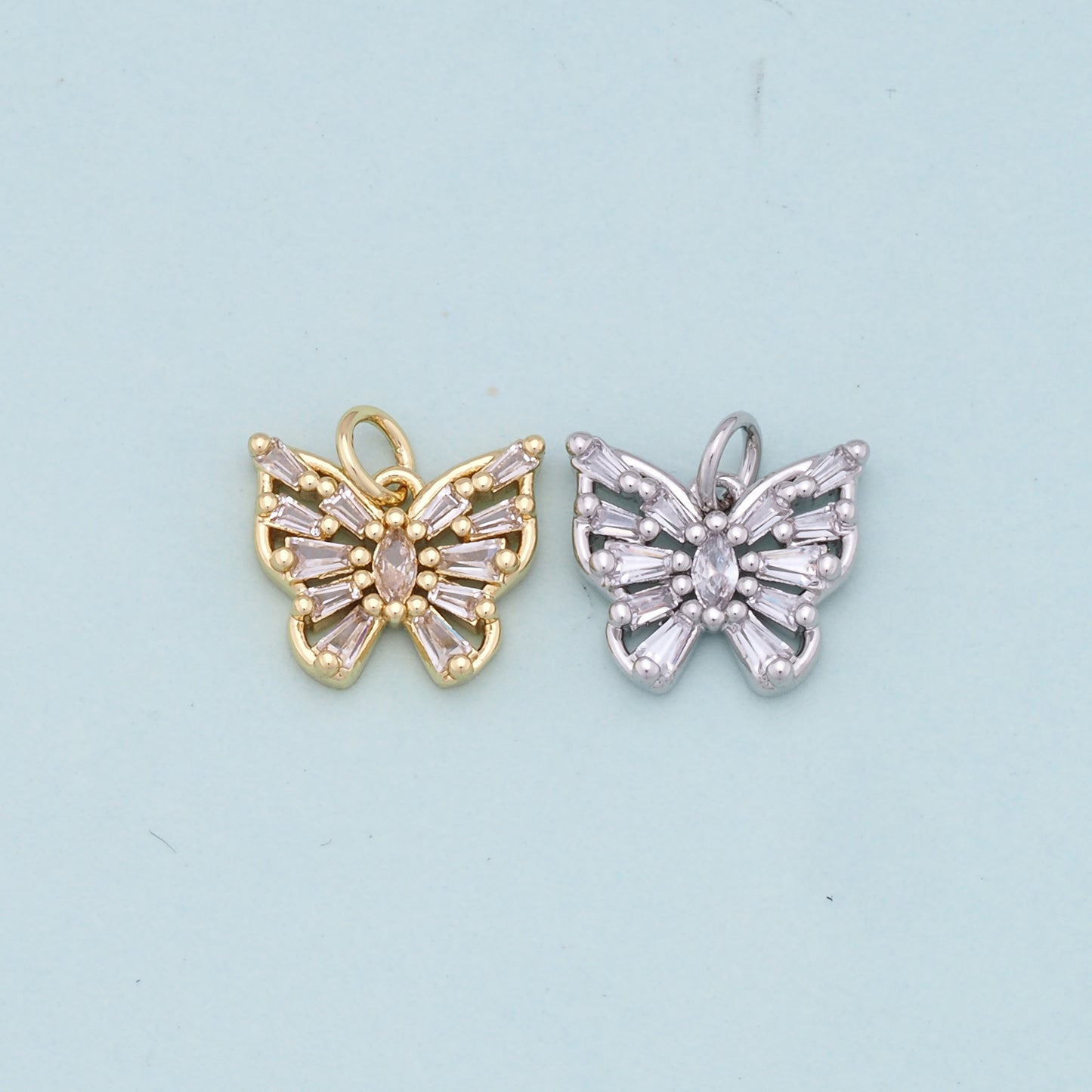Gold Butterfly Charms,18K Gold Filled Butterfly Pendant,Butterfly Charm Bracelet Necklace for DIY Jewelry Making Supply
