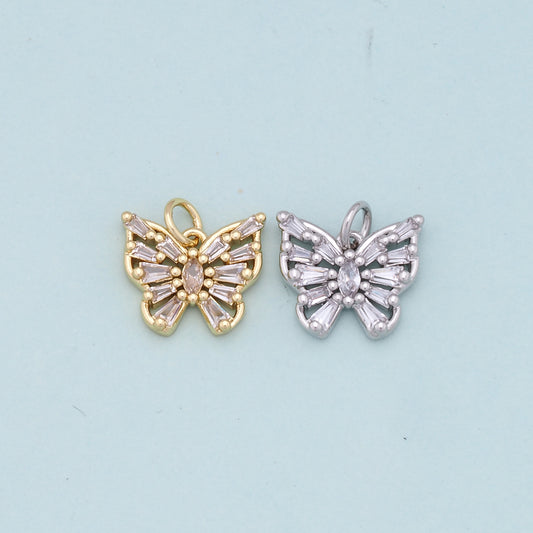 Gold Butterfly Charms,18K Gold Filled Butterfly Pendant,Butterfly Charm Bracelet Necklace for DIY Jewelry Making Supply