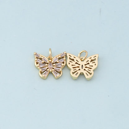 Gold Butterfly Charms,18K Gold Filled Butterfly Pendant,Butterfly Charm Bracelet Necklace for DIY Jewelry Making Supply