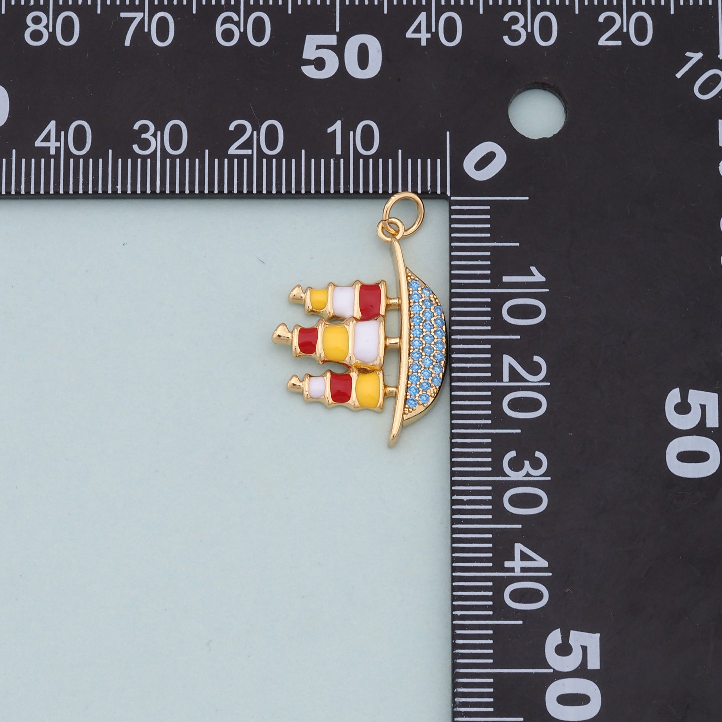 Gold Boat Charms,18K Gold Filled Boat Pendant,cute Charm Bracelet Necklace for DIY Jewelry Making Supply