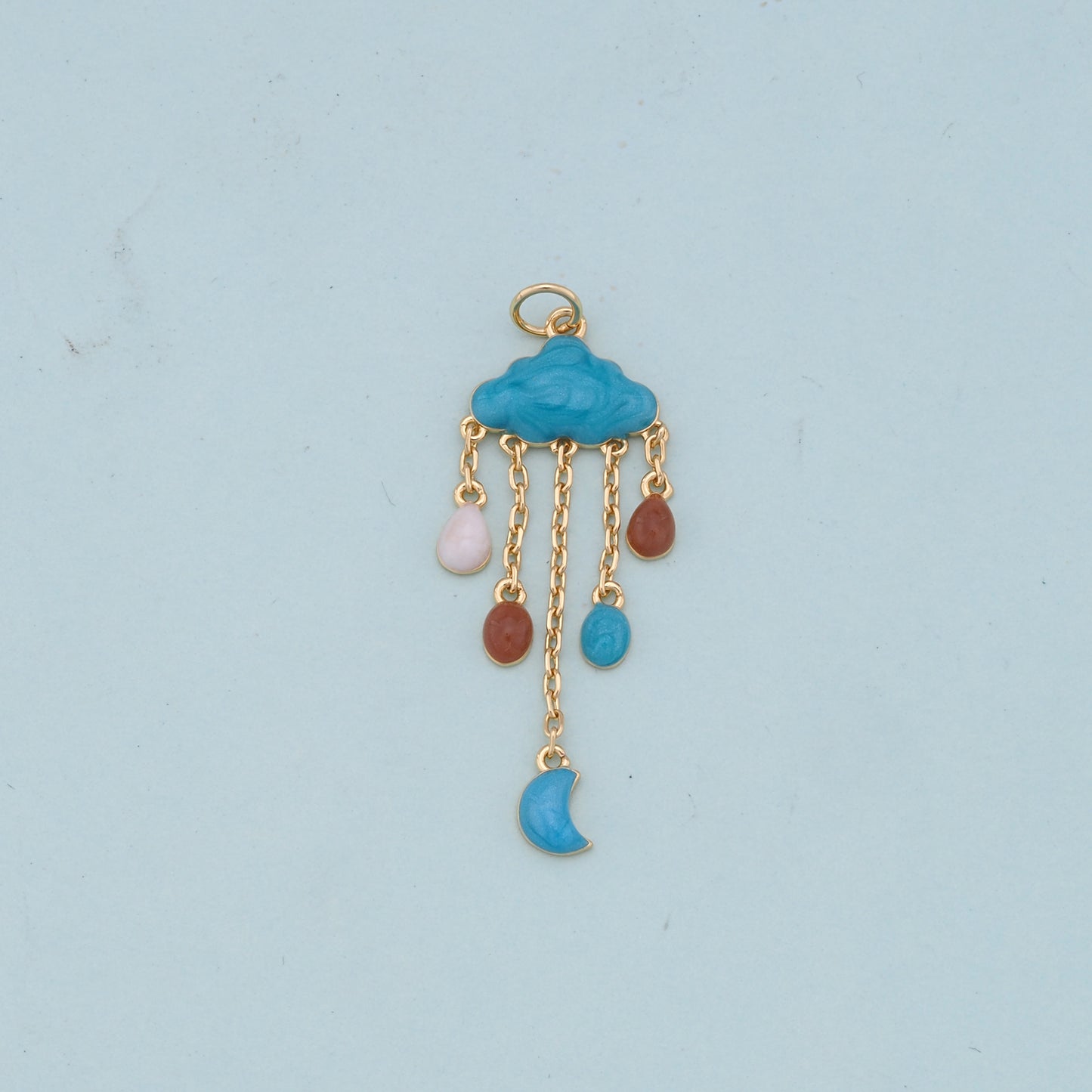 Gold Stormy Cloud Charms,18K Gold Filled Clouds Pendant,Clouds Charm Bracelet Necklace for DIY Jewelry Making Supply