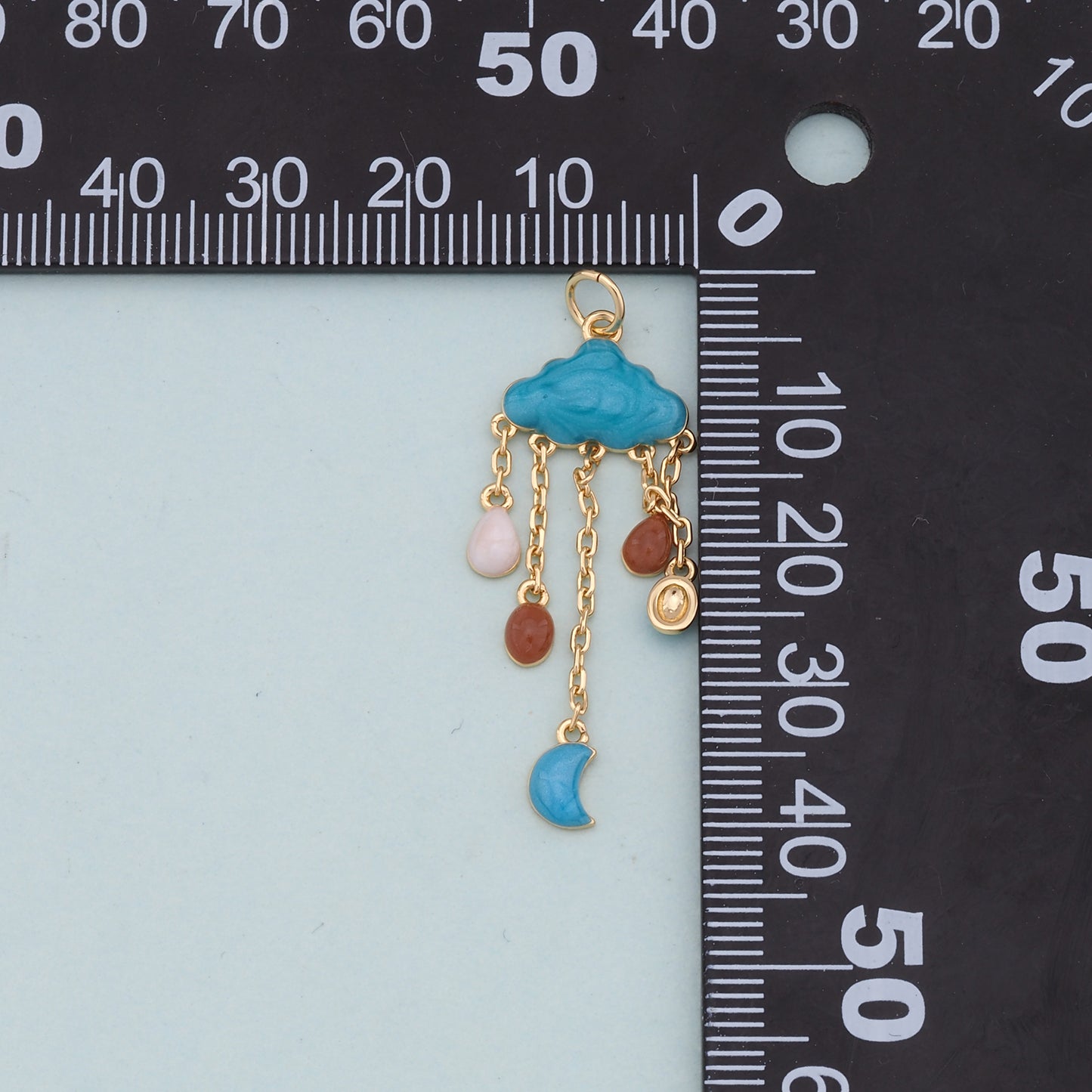 Gold Stormy Cloud Charms,18K Gold Filled Clouds Pendant,Clouds Charm Bracelet Necklace for DIY Jewelry Making Supply