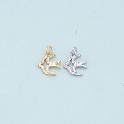 Gold Bird Charms,18K Gold Filled Bird Pendant,Bird Charm Bracelet Necklace for DIY Jewelry Making Supply