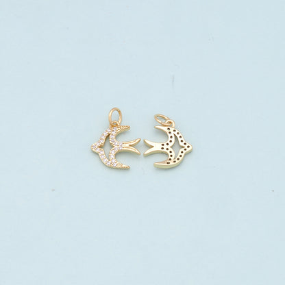 Gold Bird Charms,18K Gold Filled Bird Pendant,Bird Charm Bracelet Necklace for DIY Jewelry Making Supply