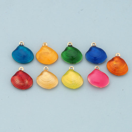 Gold Shell Charms,18K Gold Filled Conch Shell Pendant,Conch Shell Charm Bracelet Necklace for DIY Jewelry Making Supply