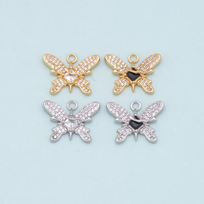 Gold Butterfly Charms,18K Gold Filled Butterfly Pendant,Butterfly Charm Bracelet Necklace for DIY Jewelry Making Supply