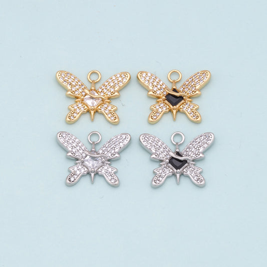 Gold Butterfly Charms,18K Gold Filled Butterfly Pendant,Butterfly Charm Bracelet Necklace for DIY Jewelry Making Supply