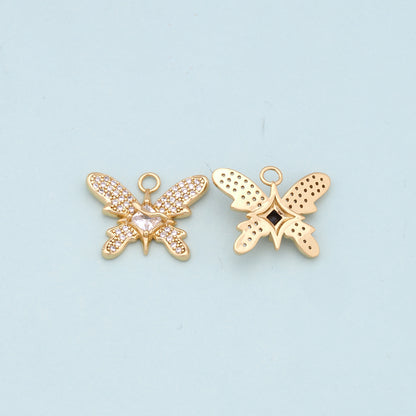 Gold Butterfly Charms,18K Gold Filled Butterfly Pendant,Butterfly Charm Bracelet Necklace for DIY Jewelry Making Supply