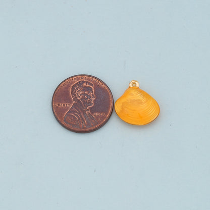 Gold Shell Charms,18K Gold Filled Conch Shell Pendant,Conch Shell Charm Bracelet Necklace for DIY Jewelry Making Supply