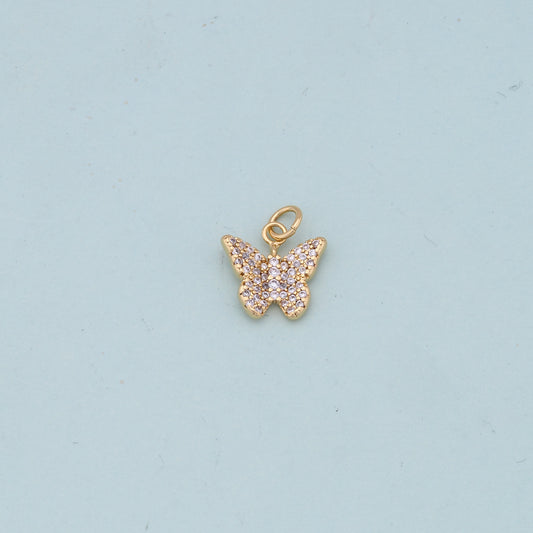 Gold Butterfly Charms,18K Gold Filled Butterfly Pendant,Butterfly Charm Bracelet Necklace for DIY Jewelry Making Supply
