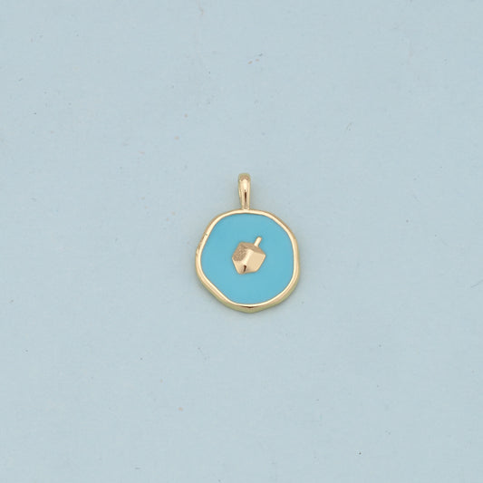 Gold enamel Charms,18K Gold Filled enamel Pendant Charm Bracelet Necklace for DIY Jewelry Making Supply