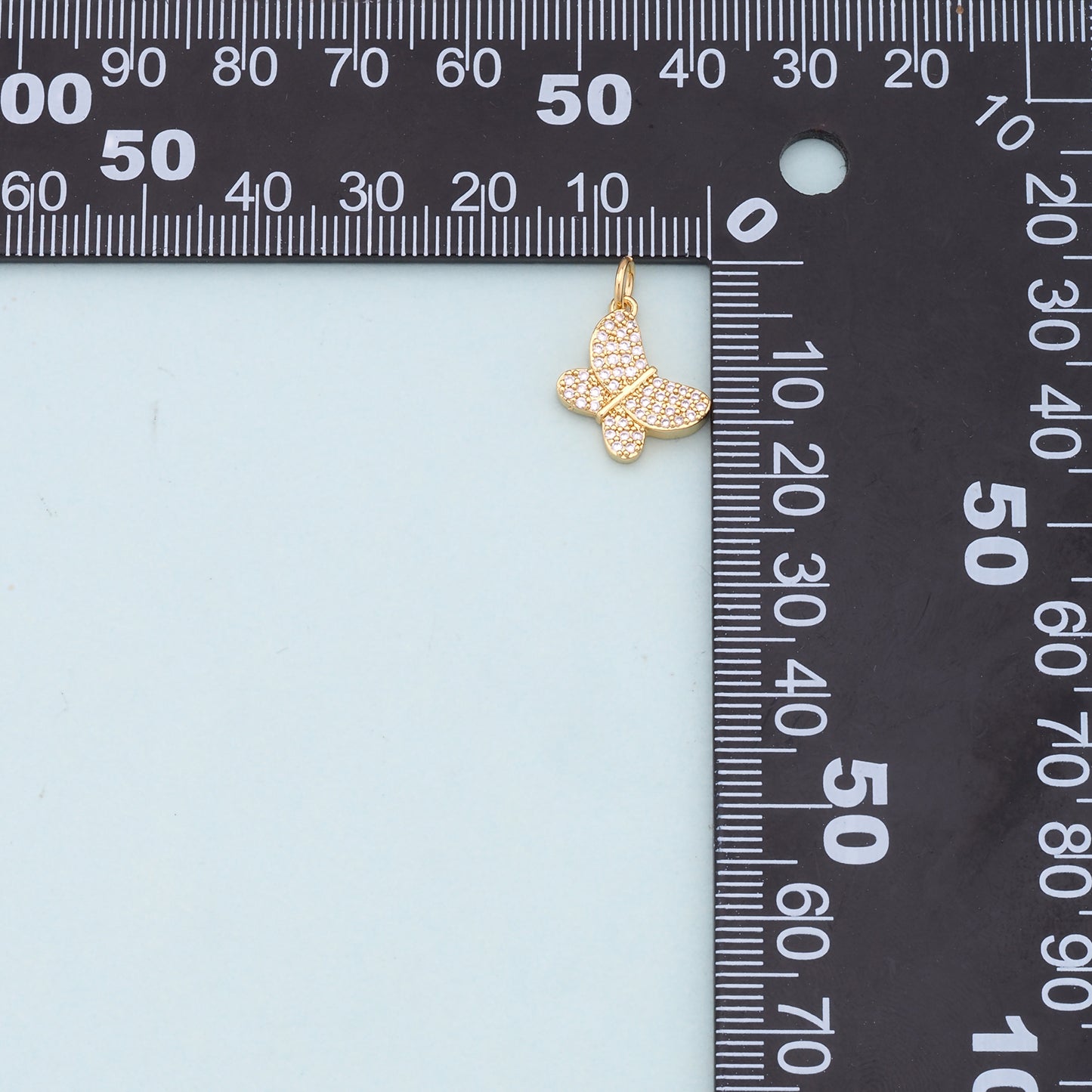 Gold Butterfly Charms,18K Gold Filled Butterfly Pendant,CZ Butterfly Charm Bracelet Necklace for DIY Jewelry Making Supply