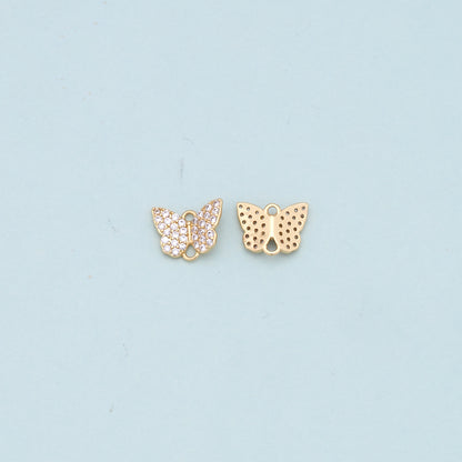 Gold Butterfly Charms,18K Gold Filled Butterfly Pendant,CZ Butterfly Charm Bracelet Necklace for DIY Jewelry Making Supply