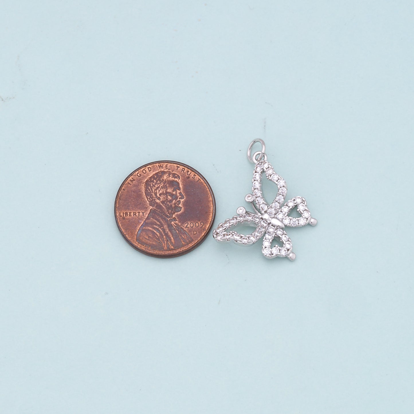 Gold Butterfly Charms,18K Gold Filled Butterfly Pendant,CZ Butterfly Charm Bracelet Necklace for DIY Jewelry Making Supply