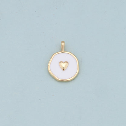 Gold Heart Charms,18K Gold Filled Heart Pendant,Enamel Heart Charm Bracelet Necklace for DIY Jewelry Making Supply