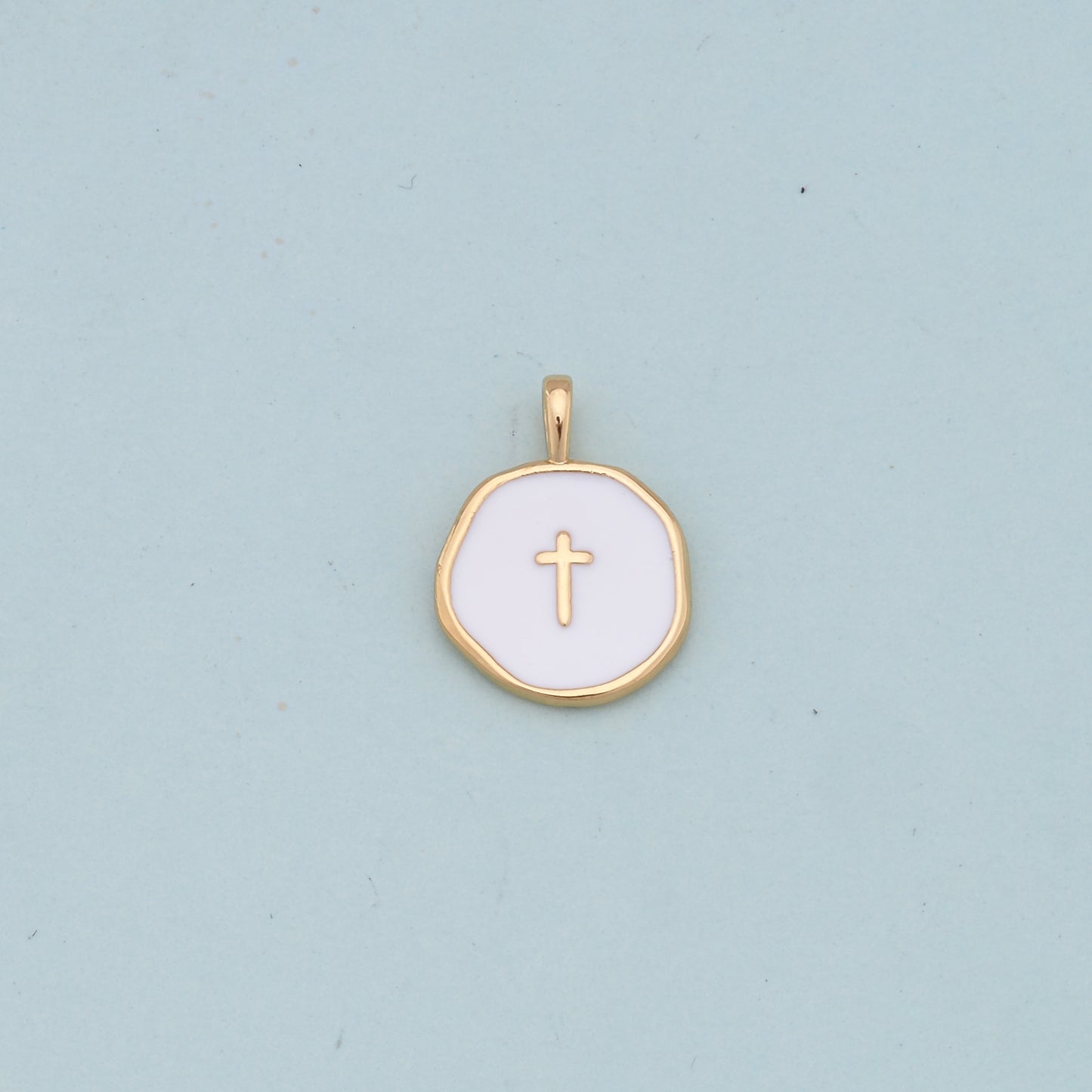 Gold Cross Charms,18K Gold Filled Cross Pendant,Cross Charm Bracelet Necklace for DIY Jewelry Making Supply