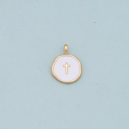 Gold Cross Charms,18K Gold Filled Cross Pendant,Cross Charm Bracelet Necklace for DIY Jewelry Making Supply