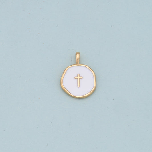 Gold Cross Charms,18K Gold Filled Cross Pendant,Cross Charm Bracelet Necklace for DIY Jewelry Making Supply