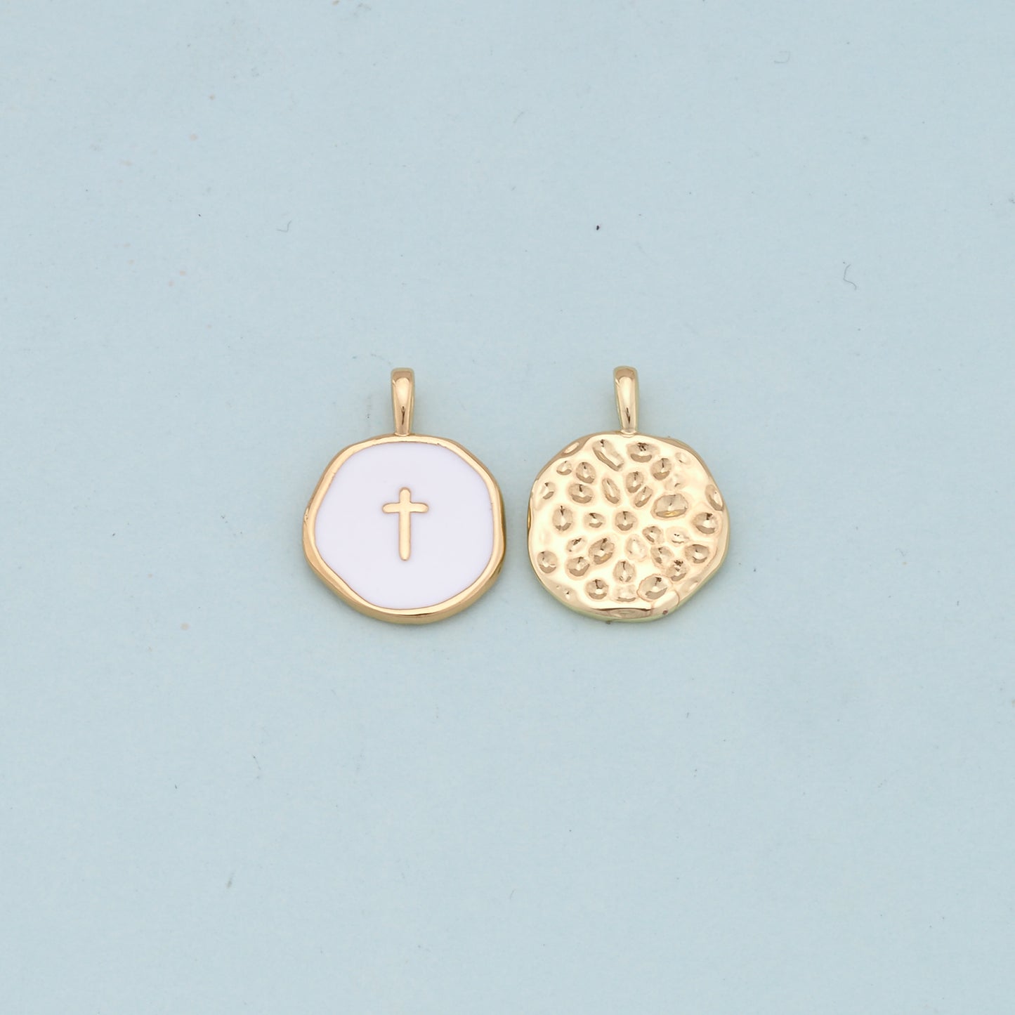 Gold Cross Charms,18K Gold Filled Cross Pendant,Cross Charm Bracelet Necklace for DIY Jewelry Making Supply