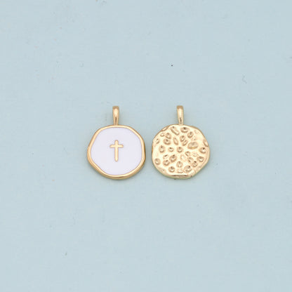 Gold Cross Charms,18K Gold Filled Cross Pendant,Cross Charm Bracelet Necklace for DIY Jewelry Making Supply