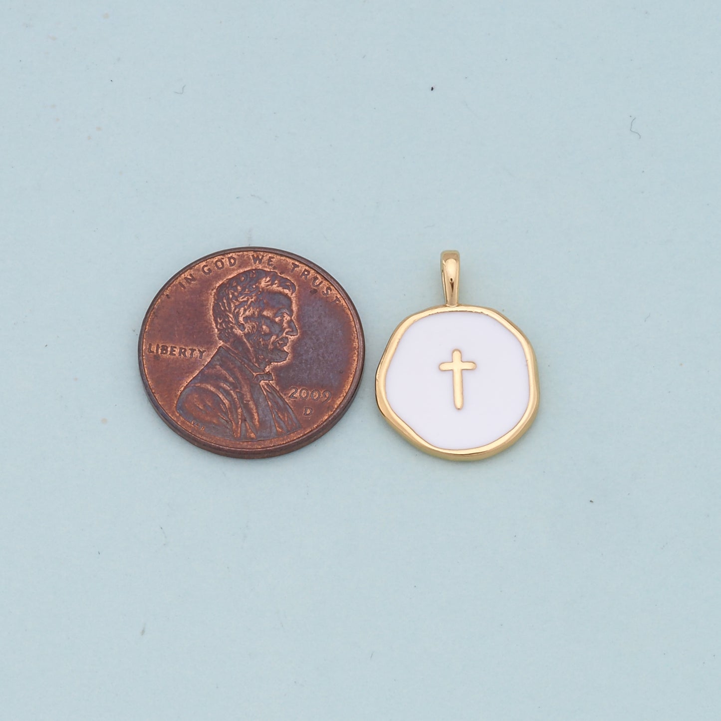 Gold Cross Charms,18K Gold Filled Cross Pendant,Cross Charm Bracelet Necklace for DIY Jewelry Making Supply