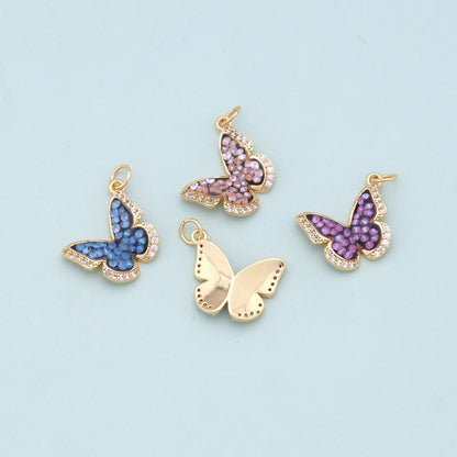 Gold Butterfly Charms,18K Gold Filled Butterfly Pendant,Butterfly Charm Bracelet Necklace for DIY Jewelry Making Supply