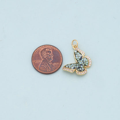 Gold Butterfly Charms,18K Gold Filled Butterfly Pendant,Butterfly Charm Bracelet Necklace for DIY Jewelry Making Supply