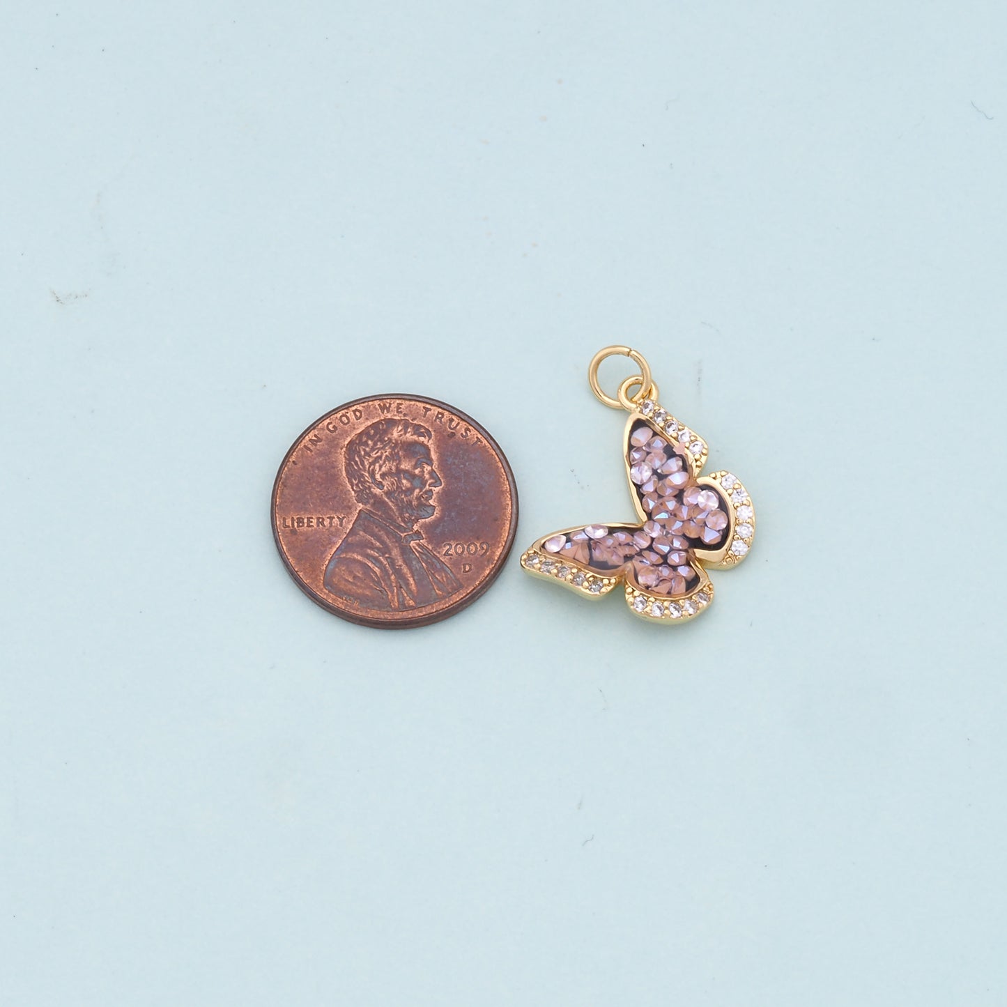 Gold Butterfly Charms,18K Gold Filled Butterfly Pendant,Butterfly Charm Bracelet Necklace for DIY Jewelry Making Supply