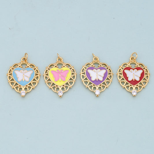 Gold Butterfly Charms,18K Gold Filled Butterfly Pendant,Butterfly Charm Bracelet Necklace for DIY Jewelry Making Supply