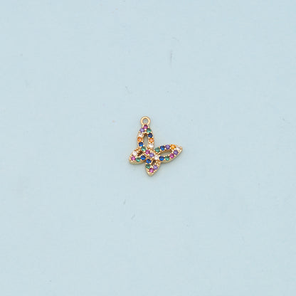 Colorful Gold Butterfly Charms,18K Gold Filled Butterfly Pendant,Butterfly Charm Bracelet Necklace for DIY Jewelry Making Supply