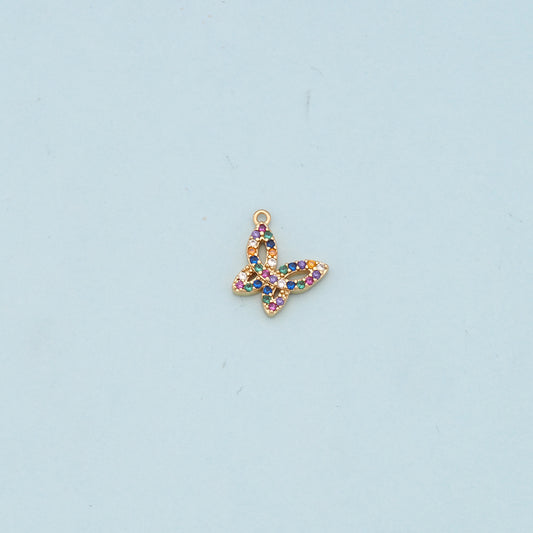 Colorful Gold Butterfly Charms,18K Gold Filled Butterfly Pendant,Butterfly Charm Bracelet Necklace for DIY Jewelry Making Supply