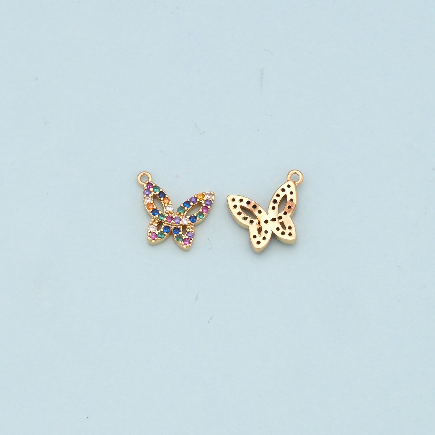Colorful Gold Butterfly Charms,18K Gold Filled Butterfly Pendant,Butterfly Charm Bracelet Necklace for DIY Jewelry Making Supply