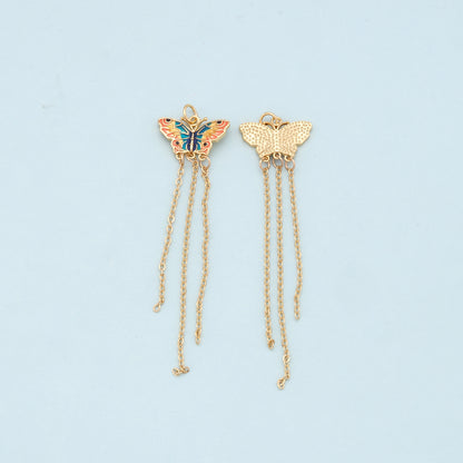 Gold Butterfly Charms,18K Gold Filled Butterfly Pendant,Butterfly Charm Bracelet Necklace for DIY Jewelry Making Supply