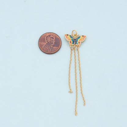 Gold Butterfly Charms,18K Gold Filled Butterfly Pendant,Butterfly Charm Bracelet Necklace for DIY Jewelry Making Supply