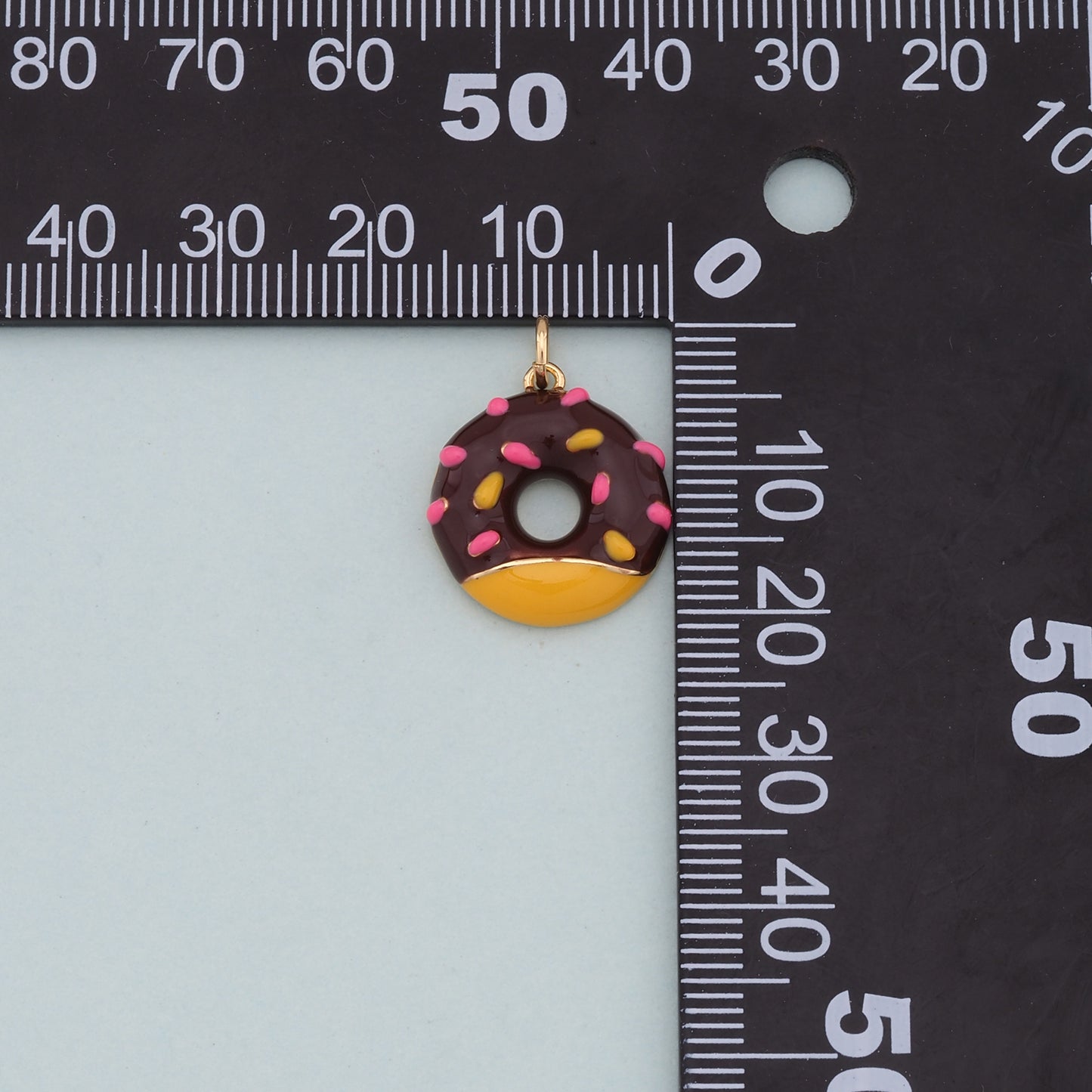 Gold Donut Charms,18K Gold Filled Donut Pendant,Donut Charm Bracelet Necklace for DIY Jewelry Making Supply