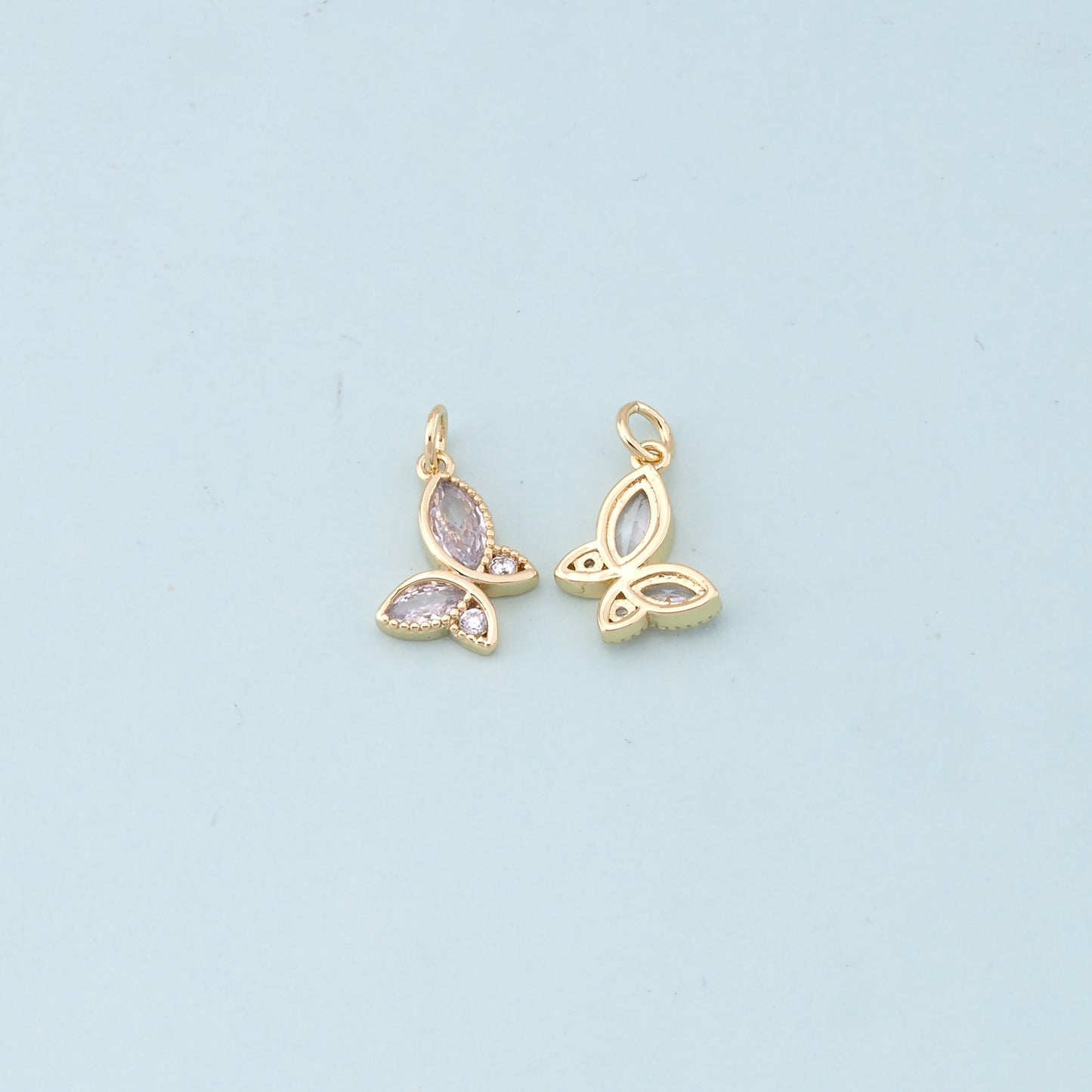 Gold Butterfly Charms,18K Gold Filled Butterfly Pendant,Butterfly Charm Bracelet Necklace for DIY Jewelry Making Supply