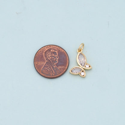 Gold Butterfly Charms,18K Gold Filled Butterfly Pendant,Butterfly Charm Bracelet Necklace for DIY Jewelry Making Supply