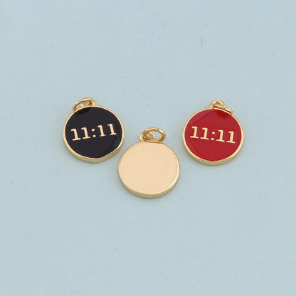 Gold 11:11 Charms,18K Gold Filled angel numbers Pendant,angel numbers Charm Bracelet Necklace for DIY Jewelry Making Supply